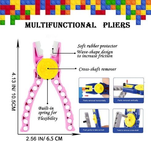 Building Blocks Tool Kit with Brick Separator Tools, Compatible with Lego & Technic, Multi-Functional Set with Tin Box