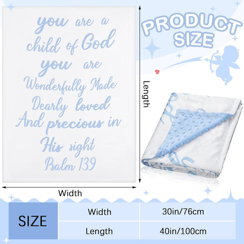 Communion Rtteri Christian Baby Gifts Plush Baby Blanket with Dotted Backing First Gift Baptism Blanket Scripture