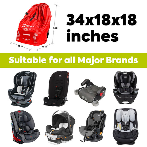 (Backpack, Infant Car Seat Travel Bag for Airplane - Durable Gate Check Bag for Car Seats that fits easily on