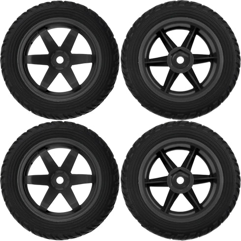 75mm/2.95'' Rubber Tires & Plastic Wheel Rims, 12mm Hex w/Foam Compatible with HSP Tamiya HPI Kyosho 1/10 1/12 On-Road