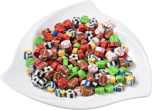 300 PCS Mini Fun Balls Erasers for Kids, Assorted Novelty Pencil Erasers for Party Favors and School Prizes