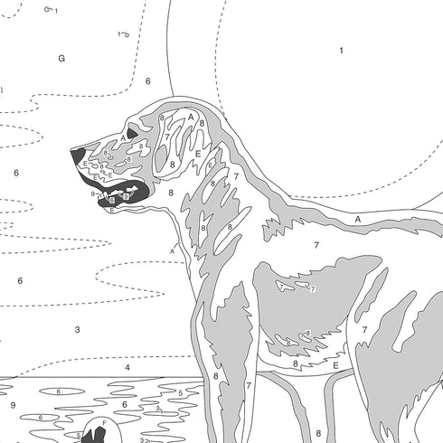 Dimensions PaintWorks 73-91857 Moonrise Dog Animal Paint by Number Kit for Adults and Kids, 11" x 11", Multicolor