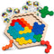 Coogam Wooden Hexagon Puzzle for Kid Adults - Shape Pattern Block Tangram