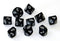 Chessex Dice Sets: Opaque Black with White - d10 Set (10)