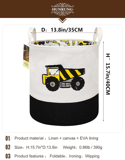 HUNRUNG Large Laundry Hamper, Cartoon Organizer Bin for Children Nursery, Toys, Laundry, Clothing, Gift Baskets