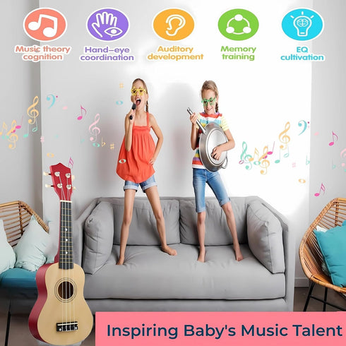 21 Inch 3-9 Wooden Kids Toddler Child Children Acoustic Guitar Musical Instruments Ideal for Year Old Boys Girls Gifts