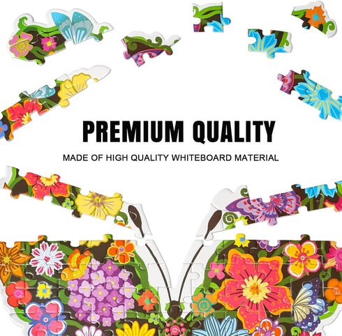 Puzzles for Kids Ages 6-8, 8-10 and Adults, Butterfly Shaped Jigsaw Puzzles for Home Wall Decor