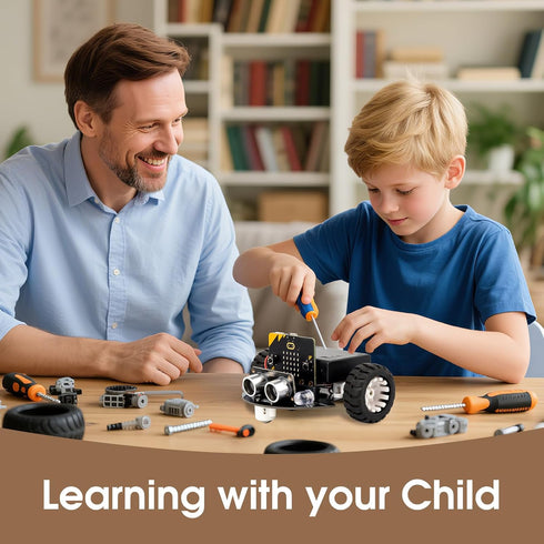 812 12-16, V2, ACEBOTT Robotics for Kids Ages Smart Robot Car Kit Compatible with BBC Micro:bit STEM Toys Coding Robot