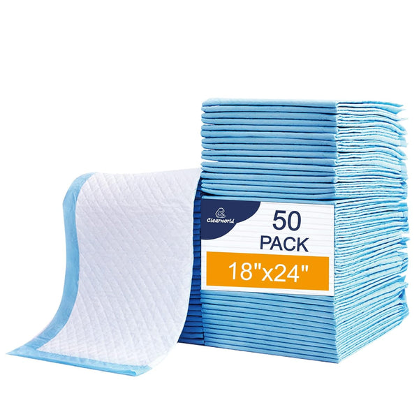 Clearworld 50 Pack Disposable Changing Pad, Waterproof Baby Disposable Underpads, Portable Diaper