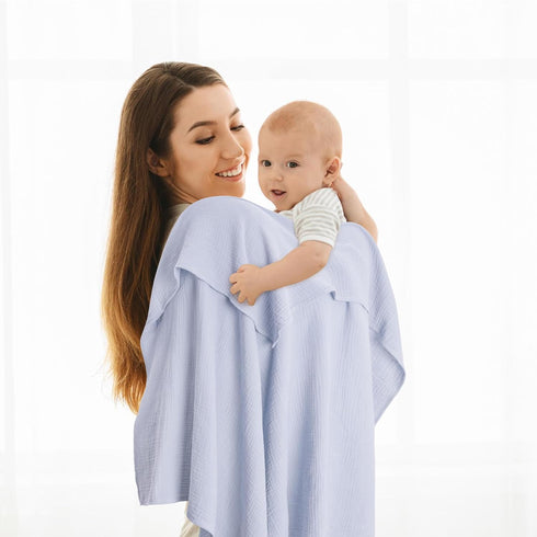Blanket,100% 38x40inch Susurration Muslin Receiving Cotton Swaddle Blankets for Newborn Soft Thin Swaddle for Unisex