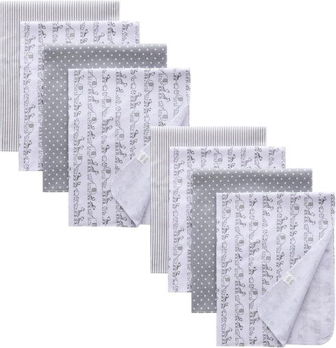 Gina Era 8 Pcs Baby Swaddle Blankets, Cotton Flannel Receiving Blankets, 30x30