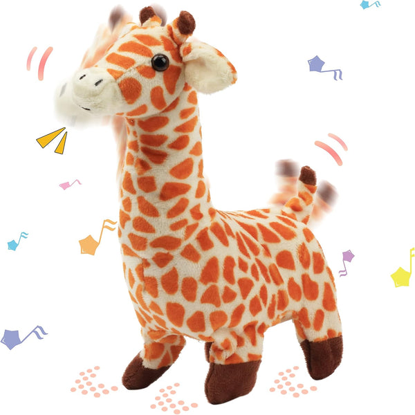 Hopearl Walking Giraffe Interactive Electronic Pet Plush Toy, Sounds and Movements, Gifts for Toddlers, 9''