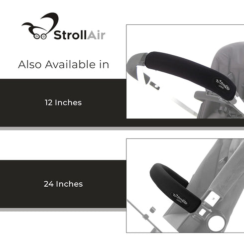 StrollAir Set of Two Universal Handle Sleeve Covers, Black, 9 Inch
