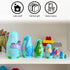 AEVVV Dinosaur Nesting Dolls Set - 7 pcs Matryoshka Dolls with Dinosaur Decorations