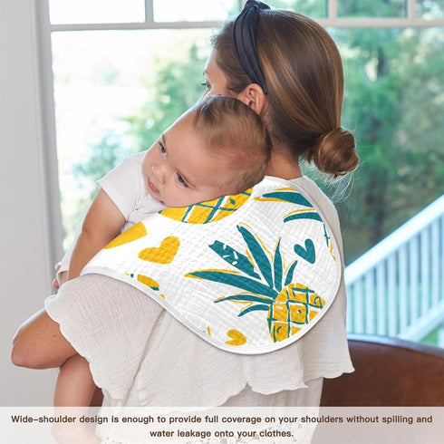 PaChyLuu 2 Pack 22 11 Inch Cartoon Pineapple Muslin Burp Cloths Cotton Absorbent Baby Burping Rags for Boys Girls Soft