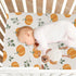 KICPOAY 39 27 Fitted Crib Sheets Halloween Pumpkin Fall Orange Stretchy Portable Playard Sheets for Baby Toddler