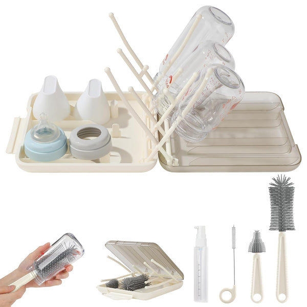 6 in 1 Baby Bottle Brush Set,Bottle Cleaner Brush Kit with Silicone