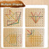 Wooden Geoboard with Rubber Bands, Montessori Educational Toy for Kids, Graphical Math Pattern Blocks & Cards