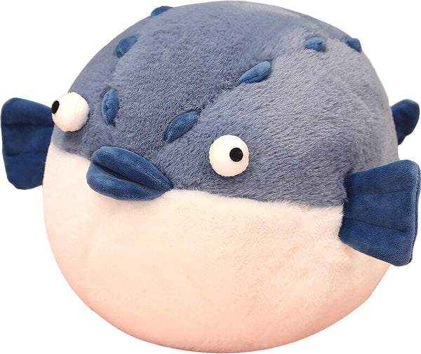 Puffer Fish Plush Pillow, 15.7'' Funny Stuffed Animals, Chubby Pufferfish Plush Toy for Kids