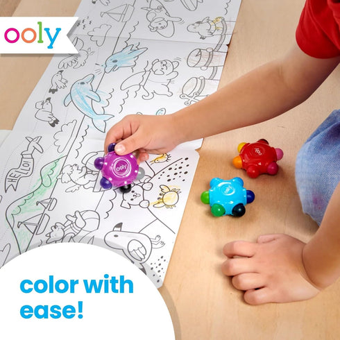 Set 3 18 Ooly Color Burst Grip Crayon for Toddlers and Little Hands, of Crayons with Classic Colors, Non-Toxic Easy