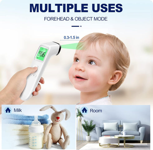 No-Touch Thermometer for Adults and Kids, Accurate Digital Baby Thermometer with Fever Alarm & Silent Mode