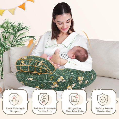 AMASKY Nursing Pillow for Breastfeeding, Animal Patterns Removable Cotton Cover, Support for Mom and Baby, Plus Size