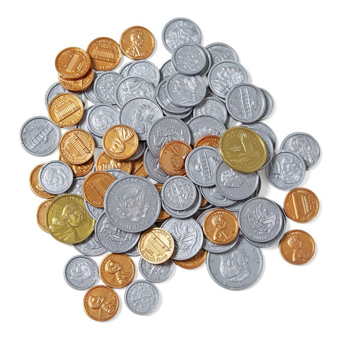 hand2mind Set, Set, (Set 768) Fake Money Coin Classroom Detailed Fake Coins, Prop Money, Toy Money, Play Money
