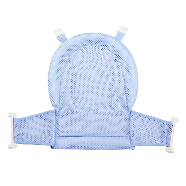 Universal Adjustable Baby Bath Tube Support Mesh Net, Soft Breathable Shower Pad for Infants (Blue)