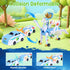 Hjhyqex 2-in-1 Transformation Dinosaur Car Toy - Magnetic Collision Robot Cars for Kids | Fun Collision Transformation