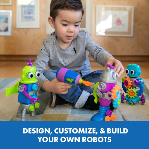 Educational Insights Design & Drill Robot Workshop - Take Apart Toy with Electric Drill, Over 70 Pieces, Toddler STEM