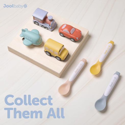 3 6+ Jool Baby Musical Baby Spoons, Spoons + Plane with Fun Sounds - Multi-Stage Spoon for Infant Feeding & Training