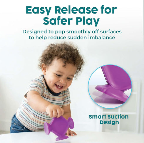 13 (5 Pack), 1+, BUNMO Big Shapes Textured Suction Bath Toys for Toddlers Extra Large Silicone Bathtub Toys, BPA-Free