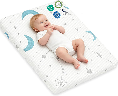PanKers Pack and Play Mattress,Dual Sided Premium Memory Foam Pack N Play