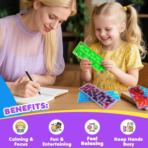 12-Pack Sensory Maze Fidget Toys for Kids & Adults: Quiet Squishy Calming Tools for Autism Children - Stress Fidgets