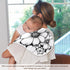 GOODOLD Set 2 Pack Black White Floral Muslin Baby Burp Cloths - Super Absorbent and Soft Burping Rags - Cotton Burp