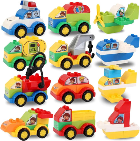 Liberty Imports 70 Pcs Toddlers Car Big Building Blocks Set, 12Pcs Different