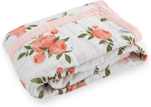 Little Unicorn Newborn Receiving Quilt | Ultra- Soft, Multi-Layered Muslin Fabric | Gift for Newborns & on-The-go