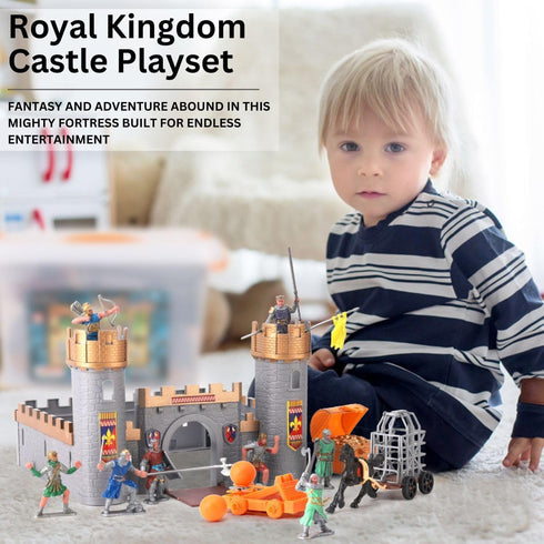 Liberty Imports Medieval Castle Kingdom Knights Action Figure Toy Army Playset with Castle and Accessories