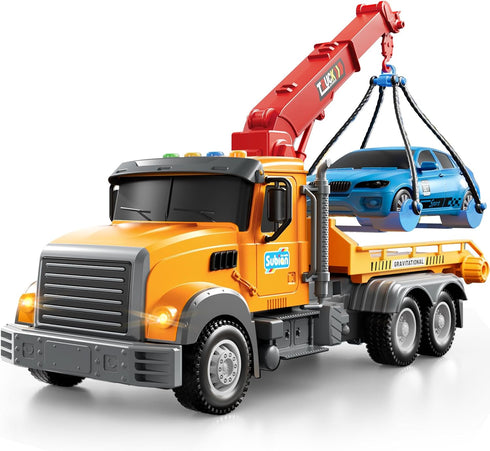 JUKUDAHU Tow Trucks for Toddlers 2-4 Years Old - Flatbed Truck Toy