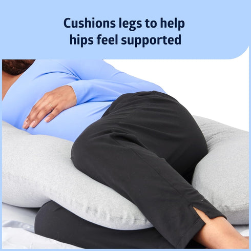 27"" 55"", Medline Maternity Body Pillow, Sleep Pillow, U-Shape, Adult Side Sleepers, Full Body Pregnancy Pillow