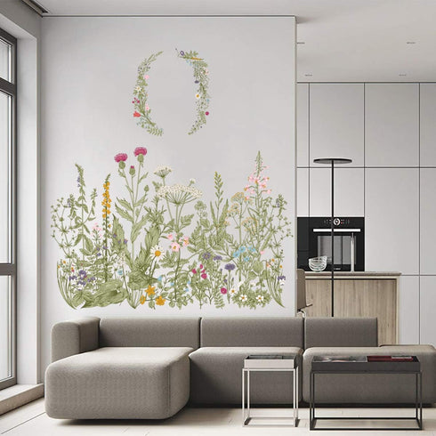 Flower Clusters Wall Decals, Removable DIY Peel and Stick Art Murals for Kids Room and Home Decoration