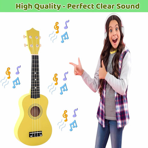Kids Guitar Acoustic, Jakeloo 21 Inch Wooden Guitar Toy for 3-9 Year Old Boys and Girls, Musical Instrument