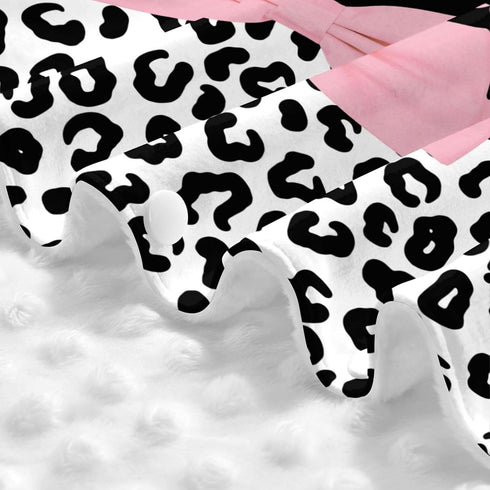 COWSROCK Pink Bow with Leopard Print Custom Name Baby Car Seat Cover Personalized Nursing Cover for Breastfeeding