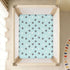 miaozhen 1 Pack 52x28 Cotton Crib Sheets for Baby Boys Girls Ultra Soft Animal Cat Paw Black White Cyan Toddler