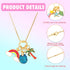 Hicarer 6 Pieces Unicorn Necklaces and Mermaid Necklace, Cute Rainbow Heart Crown for Christmas Party Favors