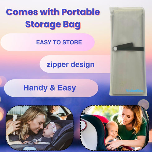 VisionKids Baby Car Seat Sun Shade Cover with Free Storage Bag Included | Infant Car Seat Heat Protector | UV