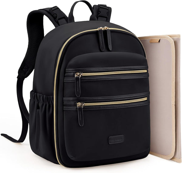 mommore Neoprene Mini Diaper Bag Backpack for Newborn, Small Travel Baby Bag with Insulated Pockets
