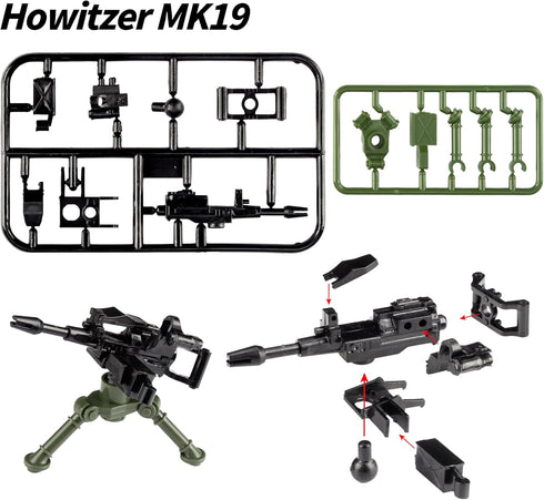 Weapons Pack Military Accessories, U.S Heavy Weaponry Toys, Compatible with Major Brand, 3 Years Old+