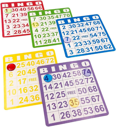 Yuanhe Bingo Game Set with 100 Bingo Cards & 1000 Colorful Transparent Bingo Chips