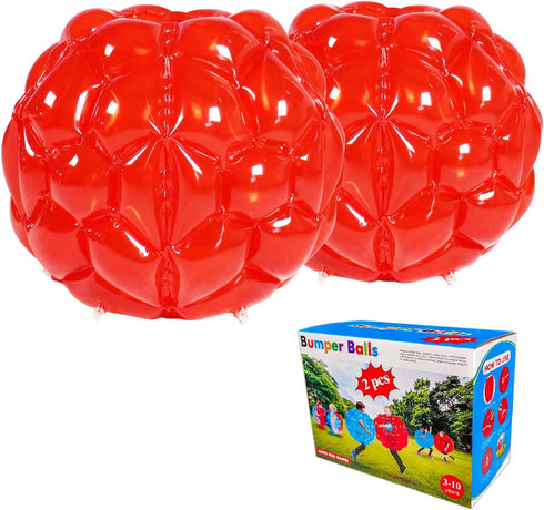 Sumo Balls for Kids - Buddy Bounce Balls Sumo Game, Giant Human Hamster Knocker Ball for Ages 3-10 (Red+Red)